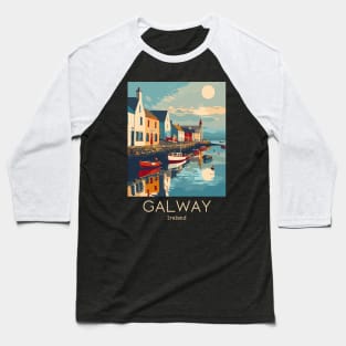 A Vintage Travel Illustration of Galway - Ireland Baseball T-Shirt